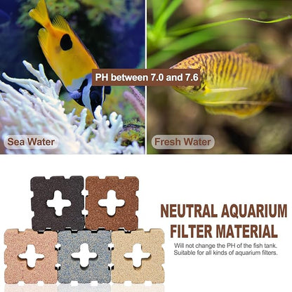 Aquarium Filter Media 40pcs Bio Ceramic Brick for Marine and Freshwater Aquarium Canister Filter Pond Fish Tank (1.8" x 1.8" x 1.1") RealPlus