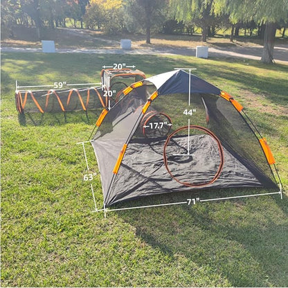 Catio Outdoor Cat Enclosures for Indoor Cats, 4-in-1 Outside Large Playground Include Portable Cat Tent and Tunnel, for Cats and Other Pets - PAWPICO
