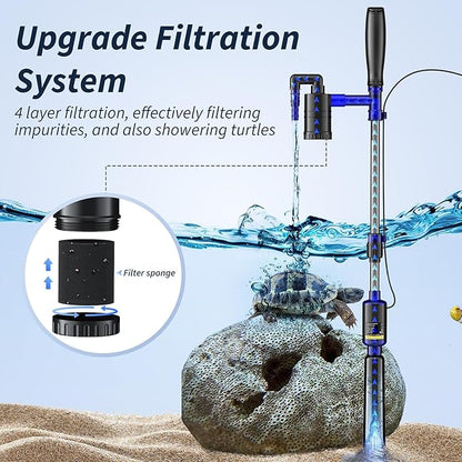 Fish Tank Cleaner - Aquarium Gravel Cleaner, 530GPH/32W Electric Fish Tank Cleaning Tools, Adjustable Water Flow Aquarium Cleaner Kit, Fish Tank Gravel Cleaner Vacuum for Wash Sand, Water Changing PAWPICO