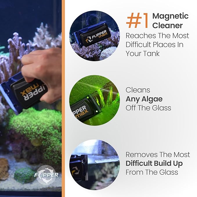 FL!PPER Flipper Magnetic Aquarium Glass Cleaner & Fish Tank Accessories | Effortless Algae Remover for Fish Tank (Max) FLPPER