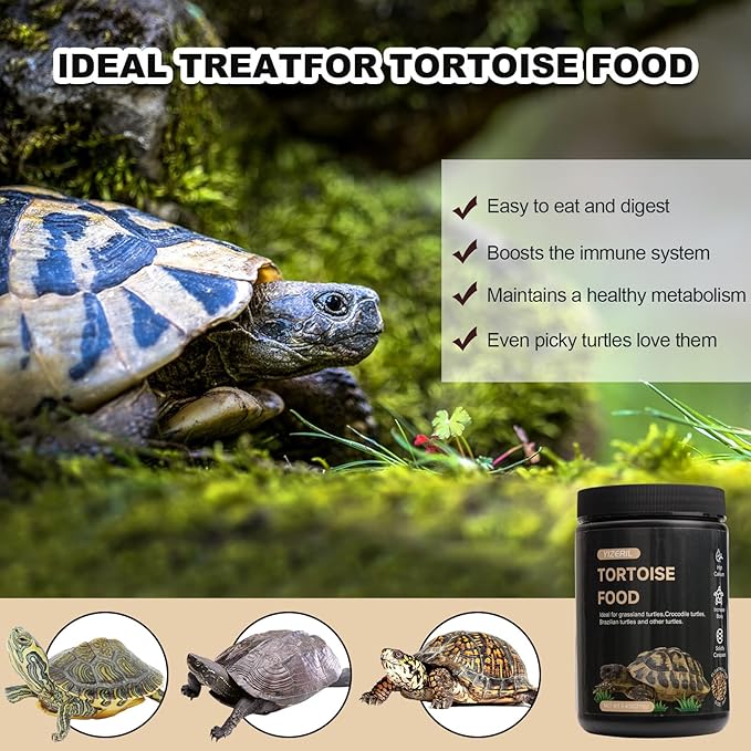 Tortoise Food Turtle Nutri Stick - Solidify Carapace Turtle Food Natural Ingredients Antarctic Krill Calcium Enriched Nutritionally Complete Promote Growth for Desert Grassland Turtle(9.4OZ) yizeril