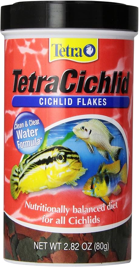 TetraCichlid Cichlid Flakes 2.82 oz, Fish Food, Clear Water Advanced Form Tetra