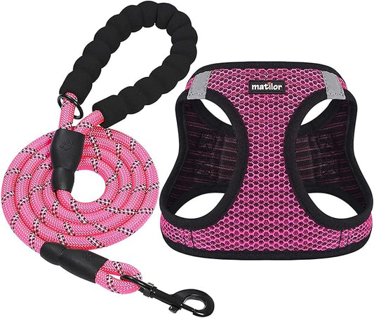 Dog Harness Step-in Breathable Puppy Cat Dog Vest Harnesses for Small Medium Dogs matilor