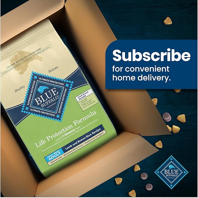 Blue Buffalo Life Protection Formula Adult Small Breed Dry Dog Food, Supports High Energy Needs, Made with Natural Ingredients, Lamb & Brown Rice Recipe, 15-lb Bag - PAWPICO