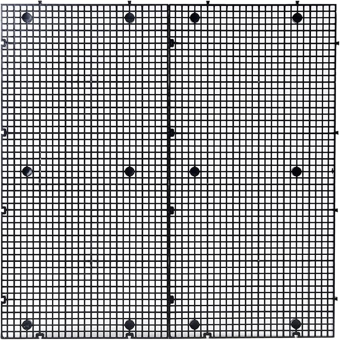 ALEGI Plastic Grid Divider Tray Egg Crate Louvre Aquarium Fish Tank Bottom Isolation with Bracket (4pcs Black) ALEGIAquarium
