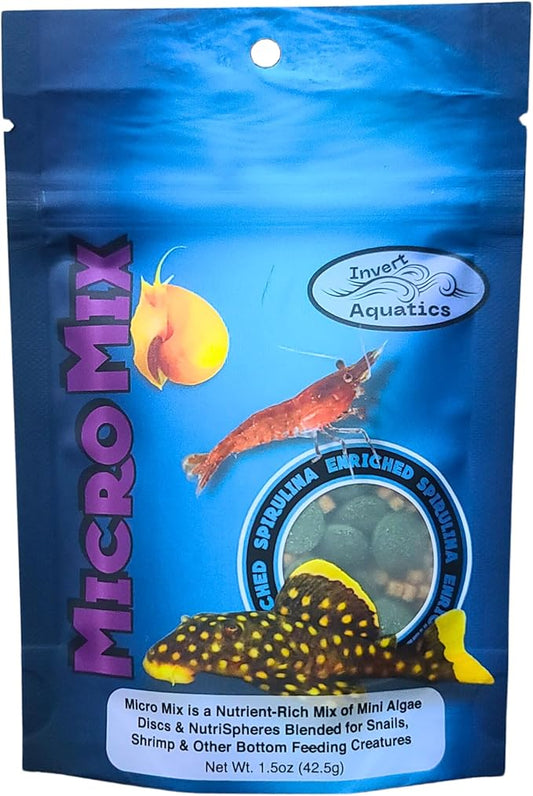 Micro Mix - Sinking Blended Diet for Snails, Shrimp & Bottom Feeding Fish (1.5 oz (42.5g)) InvertAquatics