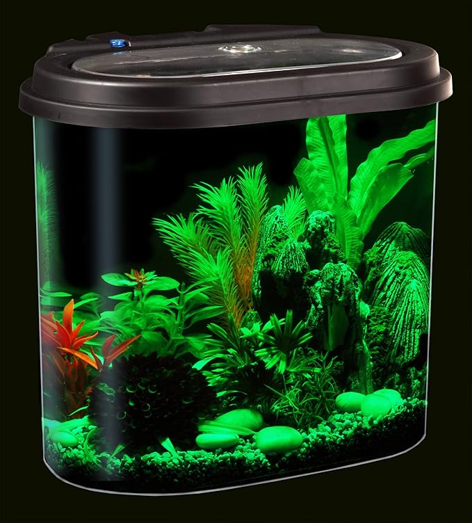 Koller Products AquaView 4.5-Gallon Aquarium Starter Kit with Full Filtration and LED Lighting (7 Dazzling Color Selection), Ideal for a Variety of Tropical Fish DISCOVERTHEEXCITINGWORLDOFKEEPINGTROPICALFISH