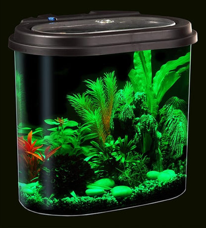 Koller Products AquaView 4.5-Gallon Aquarium Starter Kit with Full Filtration and LED Lighting (7 Dazzling Color Selection), Ideal for a Variety of Tropical Fish DISCOVERTHEEXCITINGWORLDOFKEEPINGTROPICALFISH