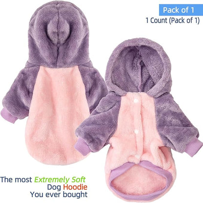 FabriCastle Dog Hoodie Sweater, Dog Clothes, Dog Coat, Dog Jacket for Small or Medium Dogs Boy or Girl, Ultra Soft and Warm Cat Pet Sweaters (Pink Body, Medium) - PAWPICO