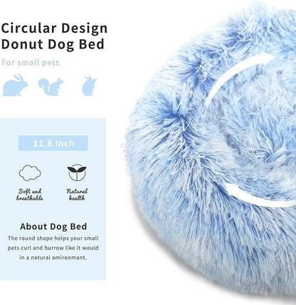 Hamster Bed Cute Blue and White Warm Cushion for Small Animal - Comfortable Sleep Mat Pad for Guinea Pigs/Hedgehog/Squirrel/Mice/Rats/Chinchilla Nest House 11.8 inch - PAWPICO