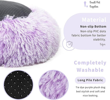 Bunny Bed Rabbit Hideout Large Soft & Comfortable Small Animal Bedding Cozy Bed Mat Warm Hideaway Cage Accessories for Guinea Pig White and Purple - PAWPICO
