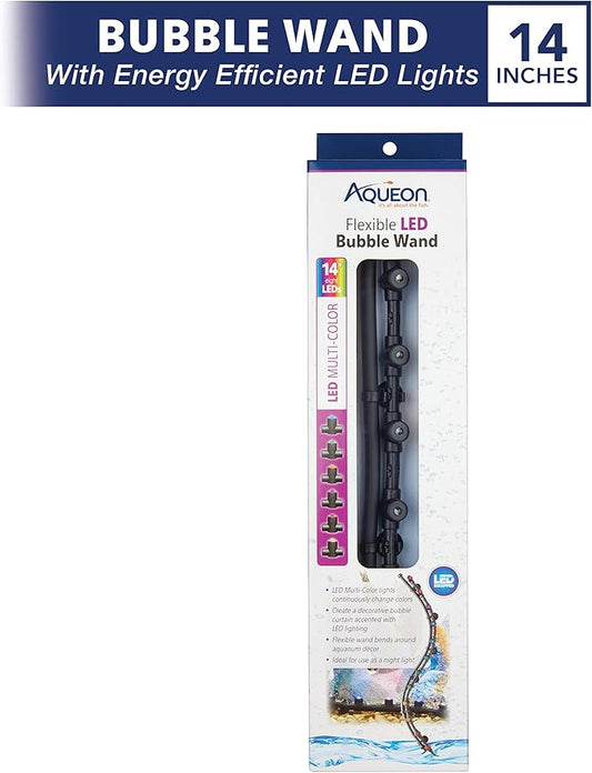 Aqueon Fish Tank Aquarium Flexible LED Accent Light and Bubble Wand, Multi Color, 14 Inch Aqueon