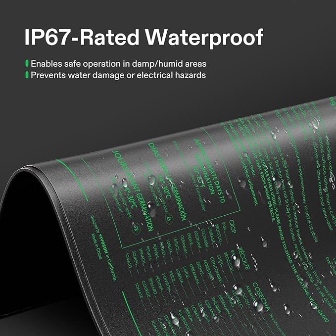 VIVOSUN 20"x20.75" Seedling Heat Mat with Built-in Temperature Controller, UL & MET-Certified Waterproof Plant Heating Pad for Germination, Hydroponics, Brewing, Breeding, and Greenhouses VIVOSUN