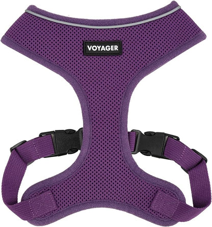 Voyager Aerolite No Pull Mesh Dog Harness with Lightweight, Soft, Breathable, Reflective Stitching, and Adjustable Straps for Walking, Running, Training, Heavy Duty and Durable - Purple, L BestPetSuppliesLLC