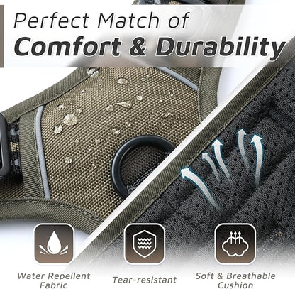 Eagloo Dog Harness Large Breed, No Pull Service Vest with Reflective Strips and Control Handle, Adjustable and Comfortable for Easy Walking, No Choke Pet Harness with 2 Metal Rings, Brown, XL GoExplorewithEagloo