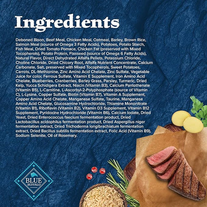 Blue Buffalo Wilderness Rocky Mountain Recipe High-Protein Adult Dry Dog Food, Made in the USA with Natural Ingredients Plus Wholesome Grains, Bison, 28-lb. Bag - PAWPICO