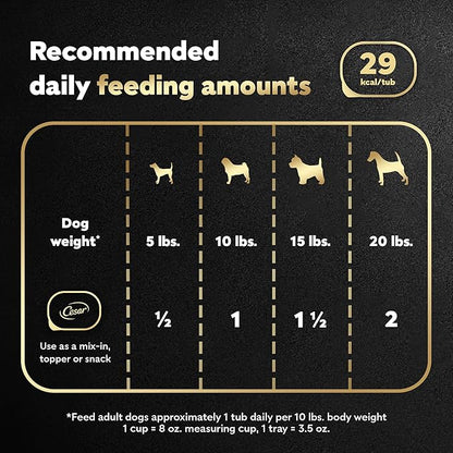 CESAR SIMPLY CRAFTED Adult Wet Dog Food Meal Topper, Chicken, Carrots, Barley & Spinach, 1.3oz., Pack of 10 - PAWPICO