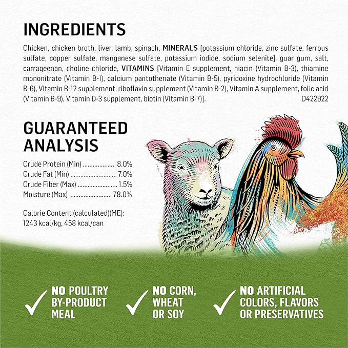 Purina Beyond Grain Free, Natural Pate Wet Dog Food, Grain Free Chicken, Lamb & Spinach Recipe - (12) 13 oz. Cans - PAWPICO