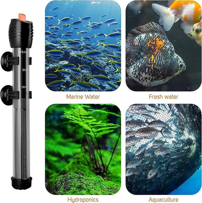 Orlushy Submersible Aquarium Heater,300W Adjustable Fish Tahk Heater with 2 Suction Cups Free Thermometer Suitable for Marine Saltwater and Freshwater Orlushy