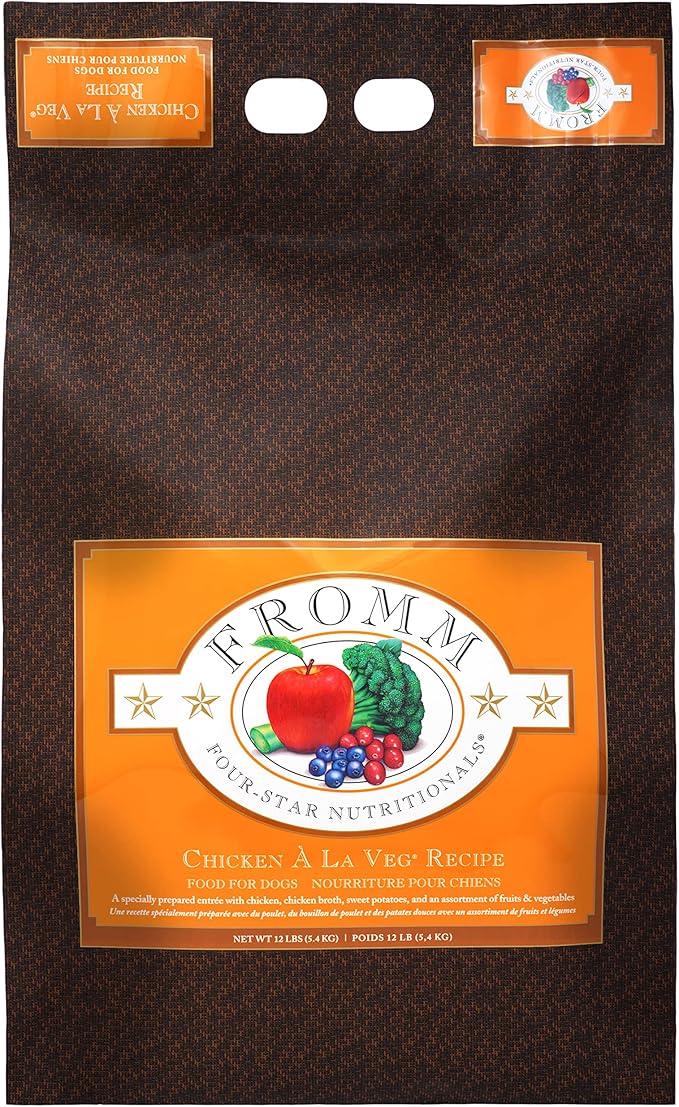 Fromm Four-Star Nutritionals Chicken A La Veg Dog Food - Premium Dry Dog Food - Chicken Recipe - 12 lb - PAWPICO