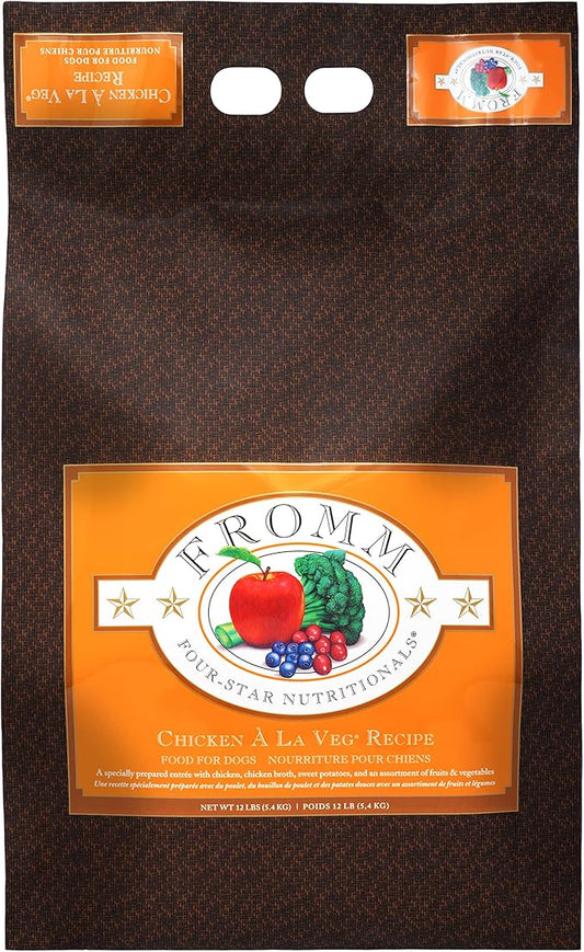 Fromm Four-Star Nutritionals Chicken A La Veg Dog Food - Premium Dry Dog Food - Chicken Recipe - 12 lb - PAWPICO