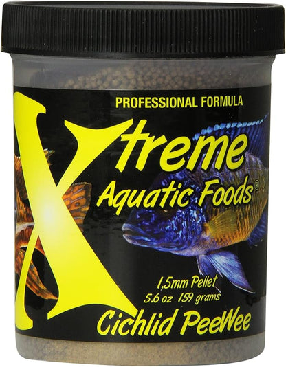 Xtreme Cichlid Peewee 1.5 mm Pellets - Proven Nutrition for Cichlids - Balanced Amino Acids, Boost Immune & Digestive Health, Color & Energy, Max Protein Freshwater Fish Food – USA Farm Grown (5oz) XtremeAquaticFoods