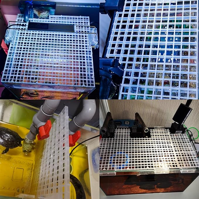 ALEGI Aquarium Fish Tank Divider Plastic Egg Crate Aquarium Filter Bottom Tray Plastic Grid (S 6pcs) ALEGIAquarium