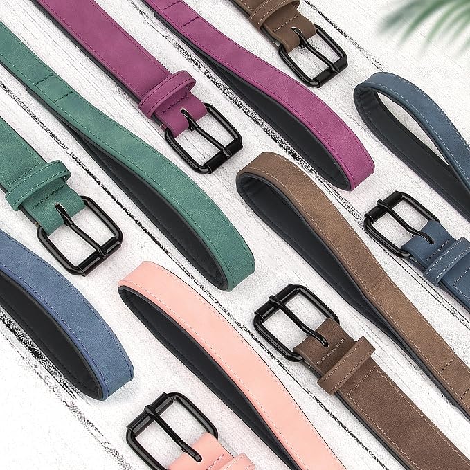 Didog Soft Padded Leather Dog Collar and Leash Set, Heavy Duty Dog Leash and Collar Set with Metal Buckle, Breathable Dog Collars with 4FT Leather Dog Leash for Small Medium Large Dogs, Green, S Didog