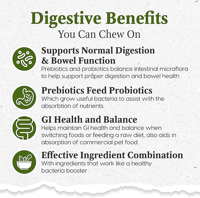 ARK NATURALS Gentle Digest Soft Chews, Vet Recommended Dog and Cat Prebiotics and Probiotics, Digestive and Immune System Support, 2 Pack ARKNATURALS