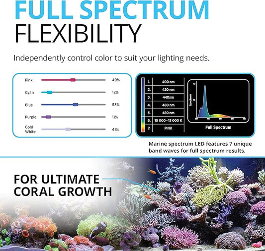 Fluval Sea Marine 3.0 LED Aquarium Lighting for Coral Growth, 22 Watts, 15-24 Inches Fluval
