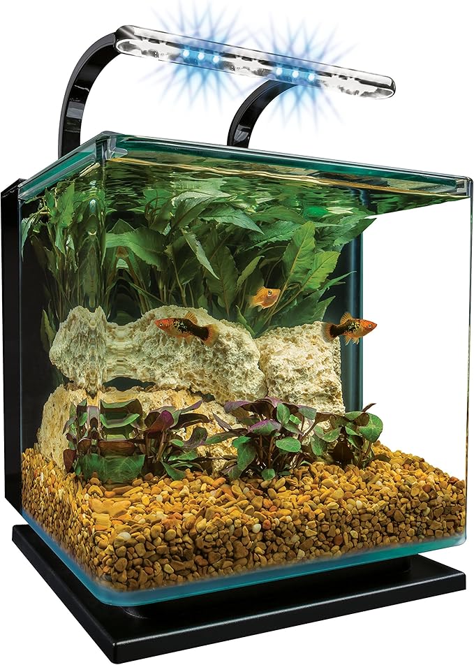 MarineLand Contour Glass Aquarium Kit with Rail Light Marineland