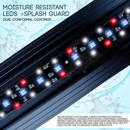 Finnex Planted+ 24/7 Aquarium LED Light, 660nm Plant Red, CRV Series, 24 Inch Finnex