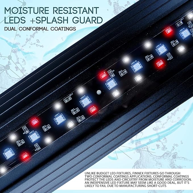 Finnex Planted+ 24/7 Aquarium LED Light, 660nm Plant Red, CRV Series, 30" Finnex