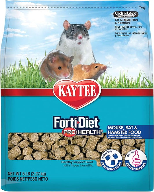 Kaytee Forti-Diet Pro Health Pet Mouse, Rat, and Hamster Food, 5 Pound Kaytee