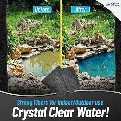 Aquarium Carbon Pad - Cut to Fit Carbon Infused Filter Pad Media for Crystal Clear Fish Tank and Ponds (10.5 Inch Width, 72 Inch Long) AquaticExperts