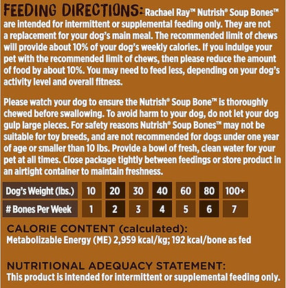 Rachael Ray Nutrish Soup Bones Dog Treats, Beef & Barley Flavor, 6 Bones - PAWPICO