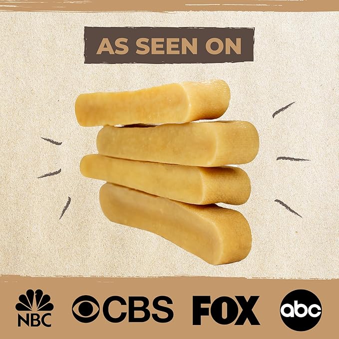 Mighty Paw Yak Cheese Chews for Dogs | All-Natural Long Lasting Pet Treats. Odorless and Great for Oral Health. Limited-Ingredient Chews for Puppies & Power-Chewers (Large, 8 Pack) - PAWPICO