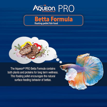 Aqueon PRO Pellet Fish Food Betta Formula 1.4 oz Aqueon