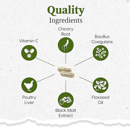 Ark Naturals Gentle Digest Capsules, Vet Recommended Prebiotics and Probiotics to Support Intestinal Balance and Immune System Health in Dogs and Cats, Natural Ingredients, 60 Count ARKNATURALS