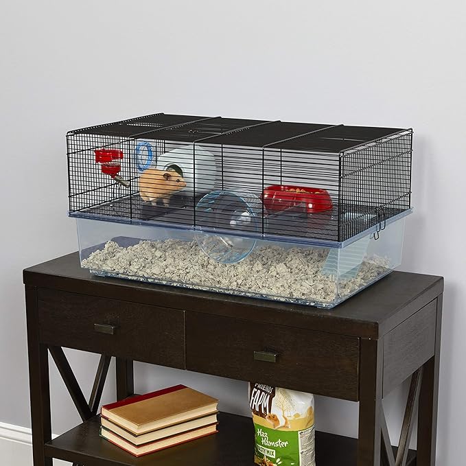 Ferplast Favola Hamster Cage Includes Free Water Bottle, Exercise Wheel, Food Dish & Hamster Hide-Out Large Hamster Cage Measures 23.6L x 14.4W x 11.8H-Inches Ferplast