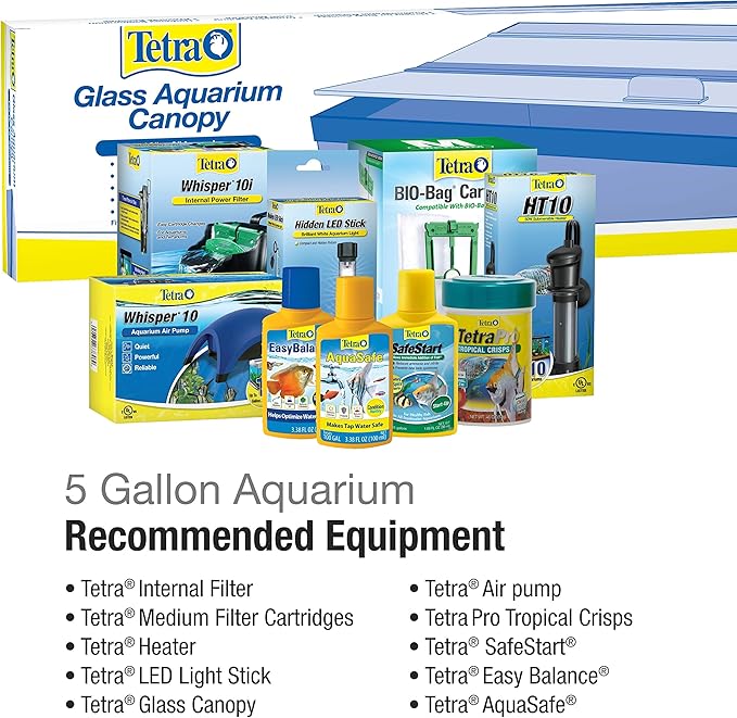 Tetra Glass Aquarium 5.5 Gallons, Rectangular Fish Tank Tetra