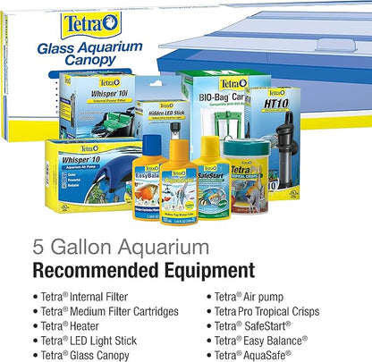 Tetra Glass Aquarium 5.5 Gallons, Rectangular Fish Tank Tetra