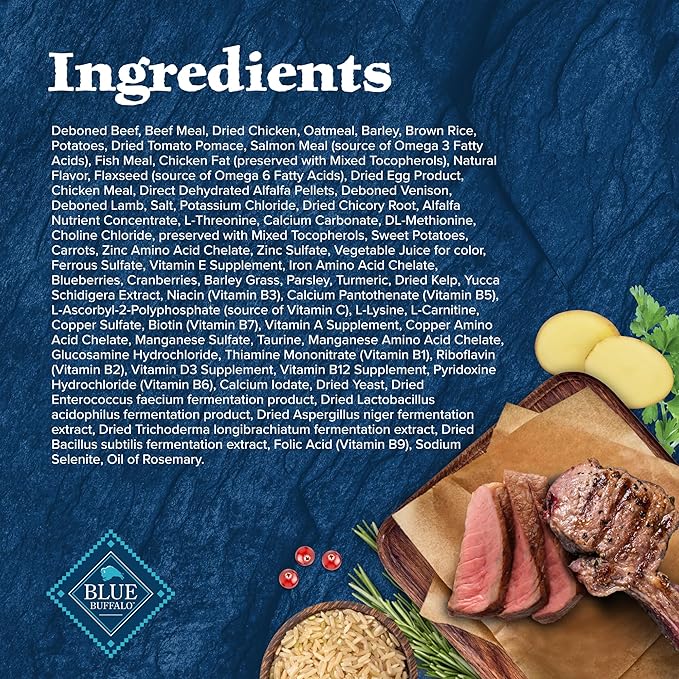 Blue Buffalo Wilderness Rocky Mountain Recipe High-Protein Adult Dry Dog Food, Made in the USA with Natural Ingredients Plus Wholesome Grains, Red Meat, 28-lb. Bag - PAWPICO