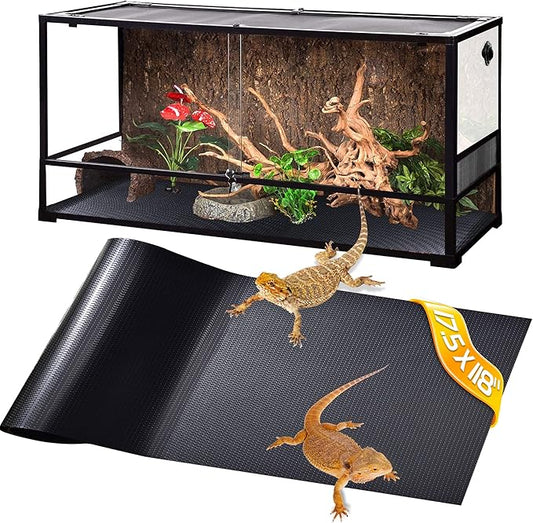 Bearded Dragon Tank Accessories,Reptile Substrate for Terrarium,Reptile Terrarium Liner Bedding,Durable and Dirt Resistant Reptile Carpet,Suitable for Gecko,Tortoise,Snake, 17.5X118 inches KUNBEIEN