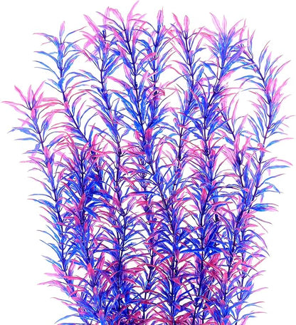 ALEGI Aquarium Fish Tank Decoration,Large Artificial Plants for Fish Tank 21 inches Tall,Safe for All Fish, Purple ALEGIAquarium