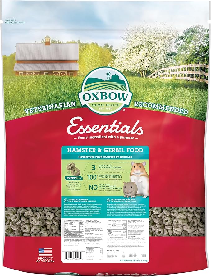 Oxbow Essentials Hamster Food and Gerbil Food - All Natural Hamster and Gerbil Food - 15 lb. OxbowAnimalHealth