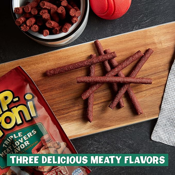 Pup-Peroni Dog Treats, Triple Meat Lovers Flavor, 5.6 Ounce (Pack of 8), Bacon, Sausage and Pepperoni - PAWPICO
