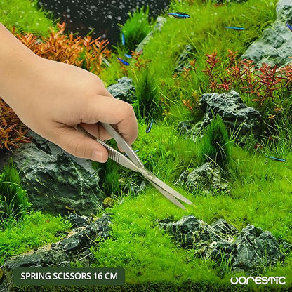 Aquarium Spring Scissors, 6.3 Inch Aquarium Scissors Spring, Aquascaping Spring Scissors, Terrarium and Aquarium Scissors, Aquarium Scissors for Plants VORESTIC