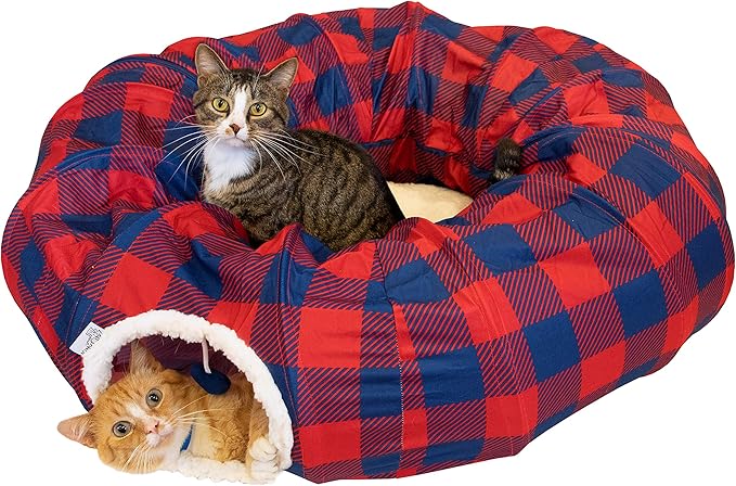 Plaid Tunnel Bed - PAWPICO