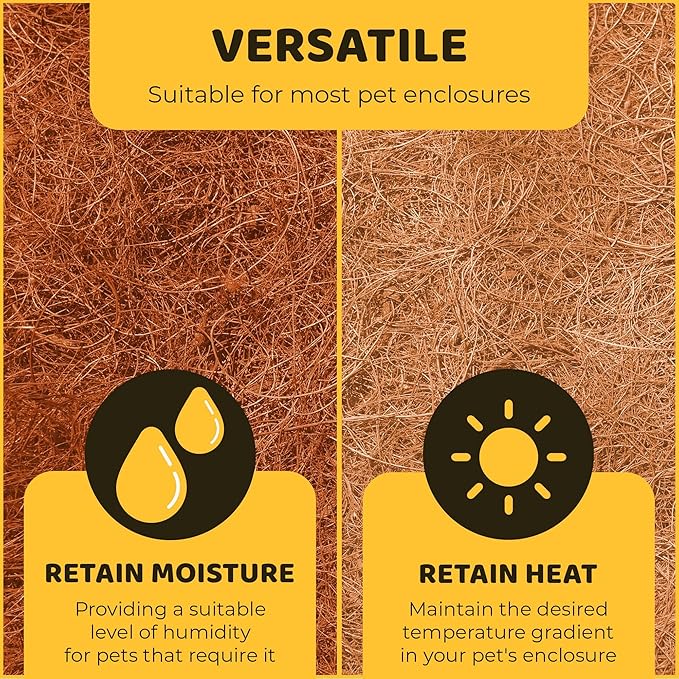 SunGrow Coco Fiber Hermit Crab & Reptile Carpet, Gecko Terrarium Liner, and Floor Bedding Substrate & Supplies, Climbing Wall Carpet & Mat for Hermit Crabs, 10" x 13", 1 Piece Per Pack SunGrow